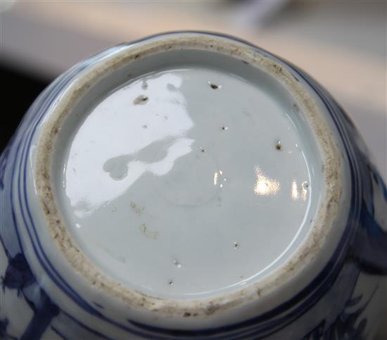A Chinese Ming Wanli Transition blue and white vase